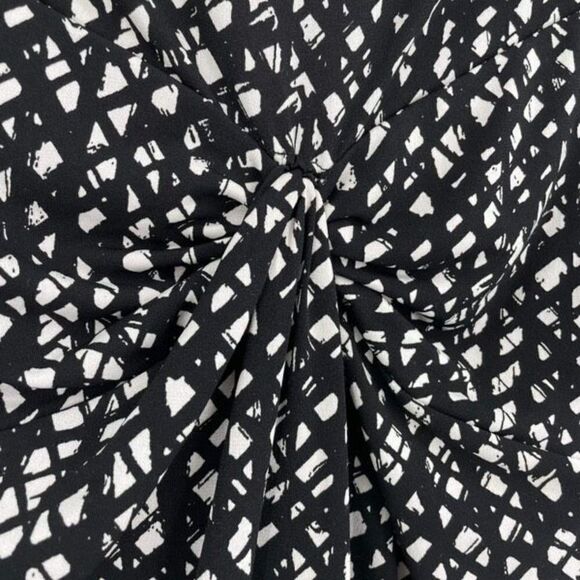 Tahari ASL ruched Twist‎ Dress Scoop Neck geometric flattering  size 4 - Picture 5 of 9